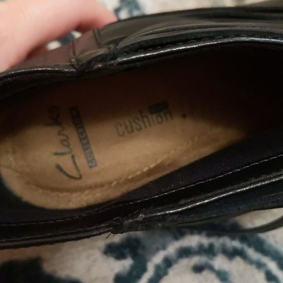 Clarks Black Ankle Boots with Layered Leather Design - Picture 8 of 11